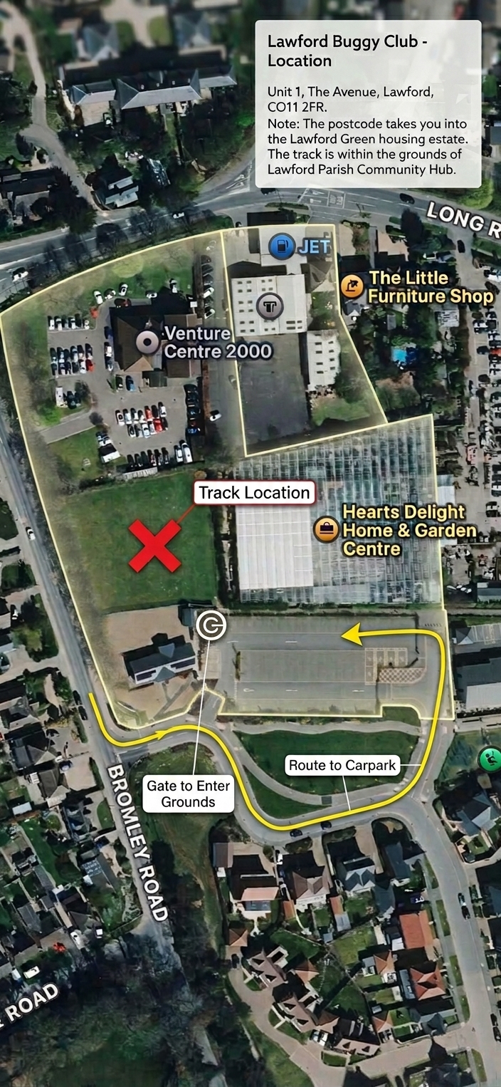 Map showing Lawford Buggy Club track location